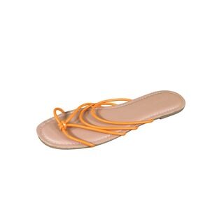 Old Navy Knotted Strappy Women Sandals Size 10 Summer Beach Wild Papaya Orange